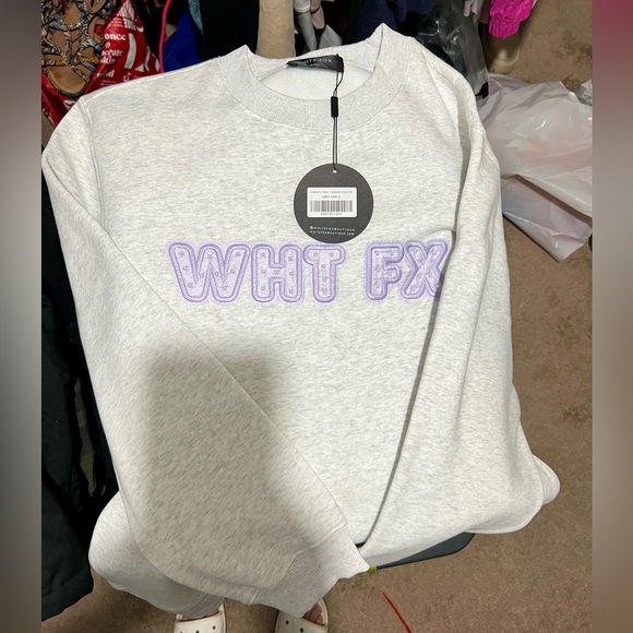 White Fox Boutique Sweatshirt with Purple Lettering - Picture 5 of 14